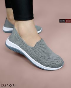 کتونی اسکیچرز گیوه ای طوسی تیره (20268)