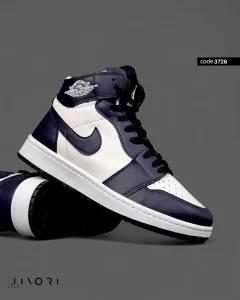 کتونی نیم ساق نایک جردن آبی سفید(3726)